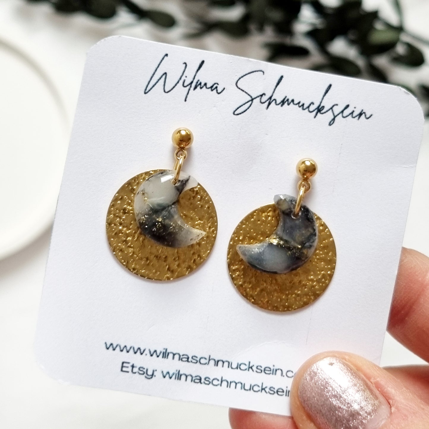 Ohrstecker Mond Gold