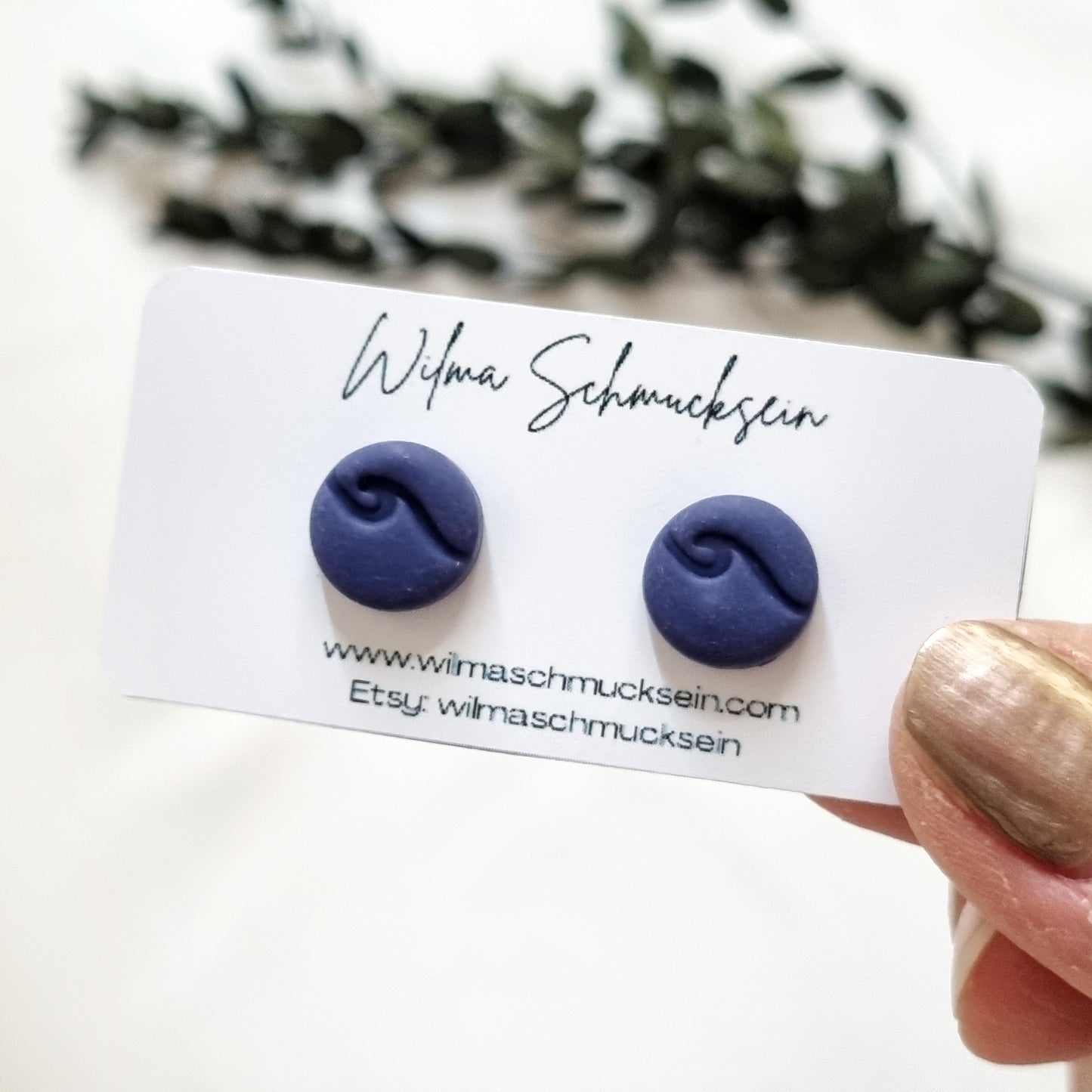 Polymer Clay Ohrstecker runde Welle