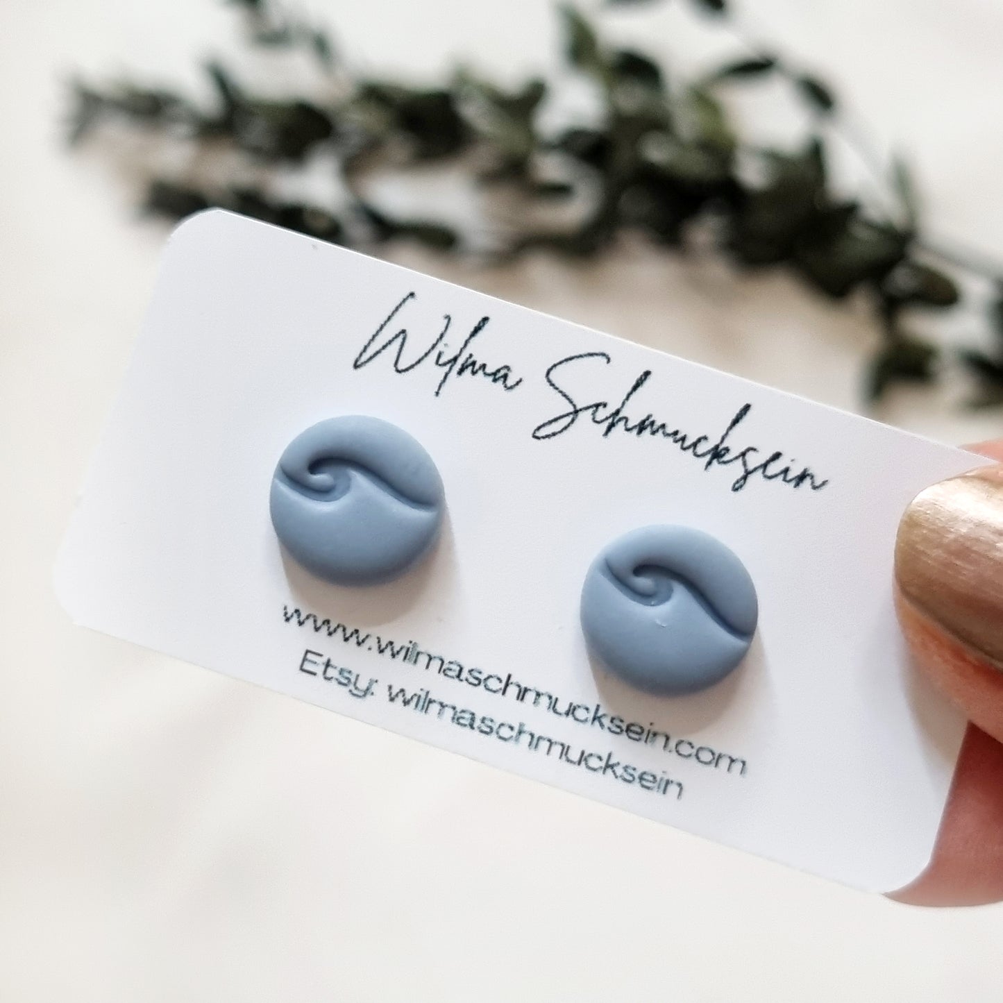 Polymer Clay Ohrstecker runde Welle