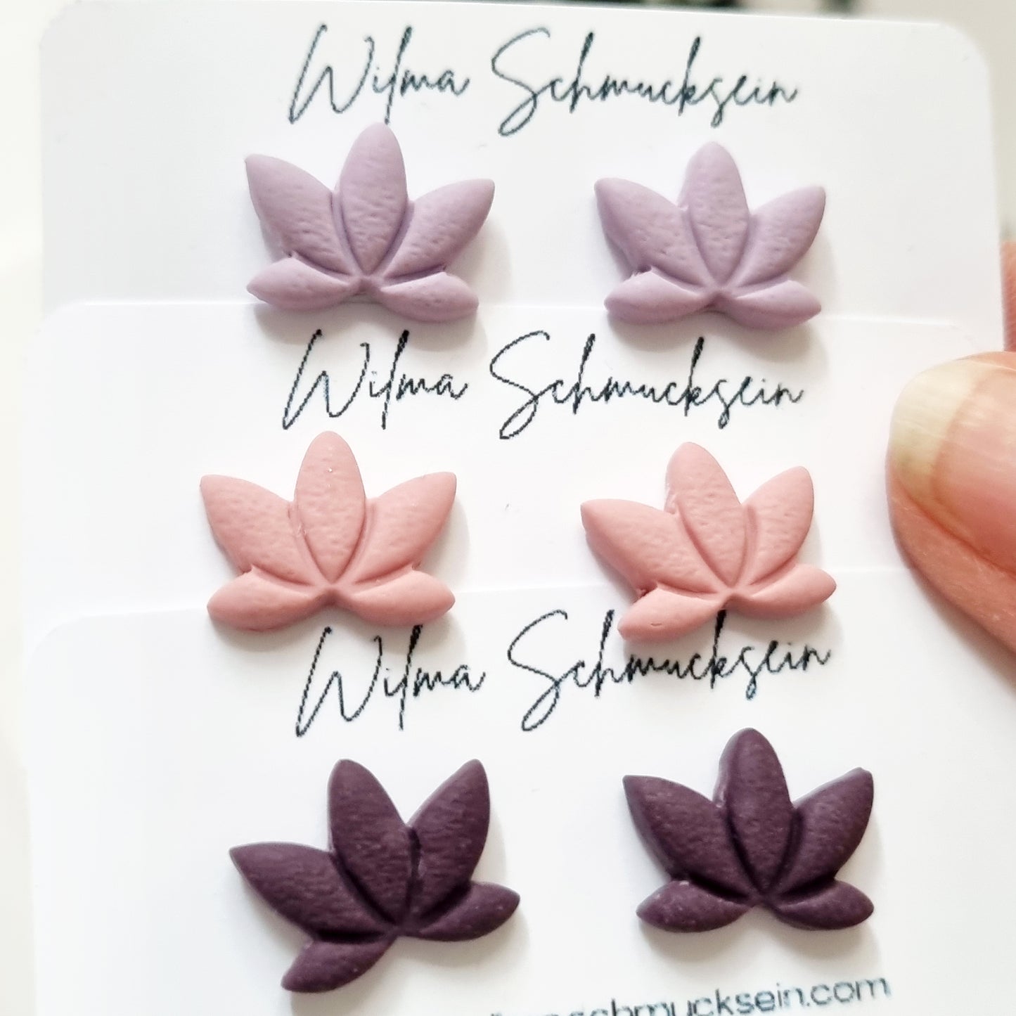 Polymer Clay Ohrstecker Lotus