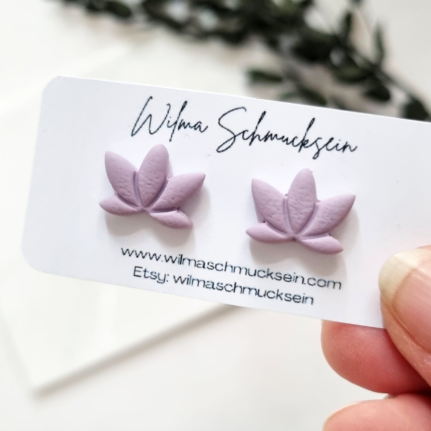 Polymer Clay Ohrstecker Lotus