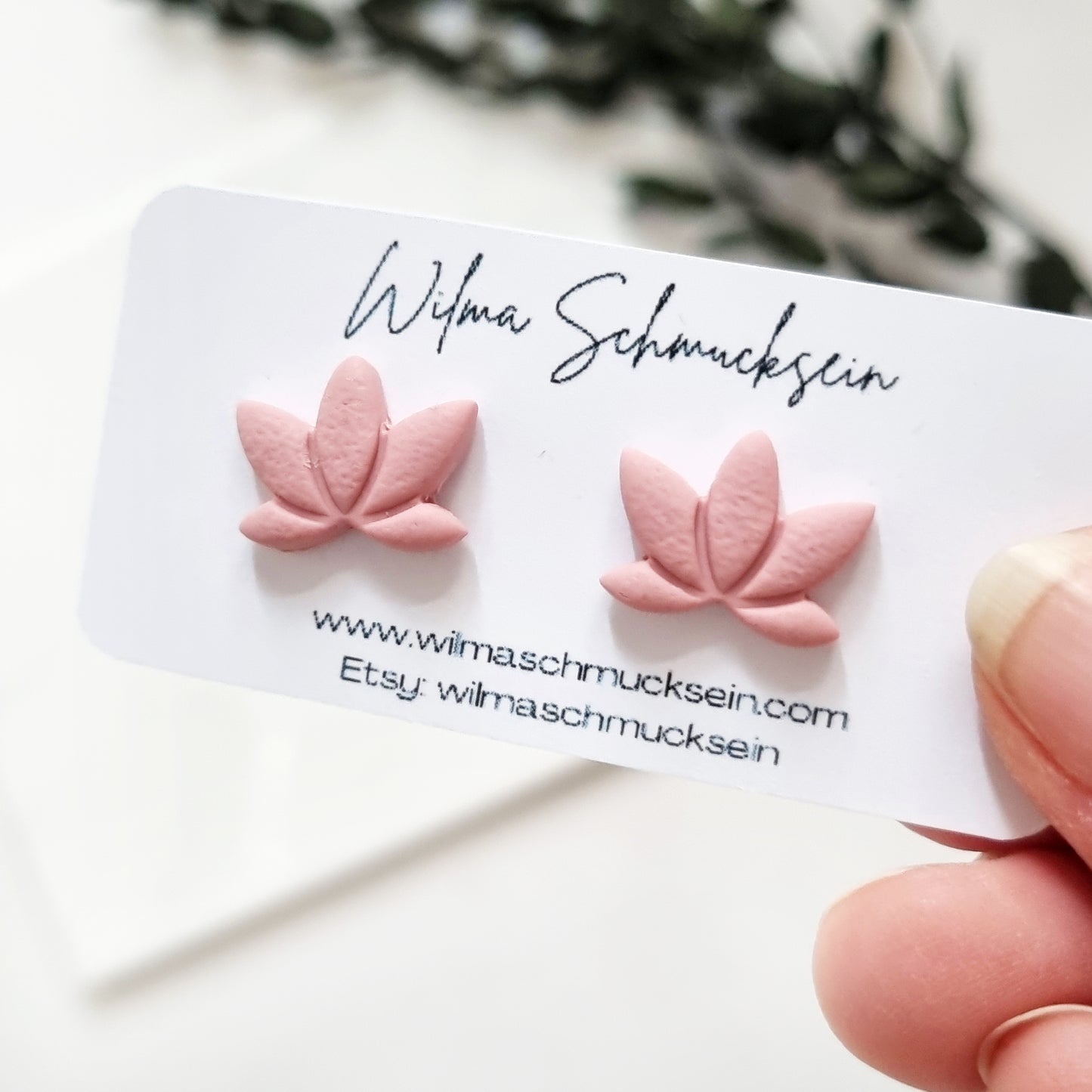 Polymer Clay Ohrstecker Lotus