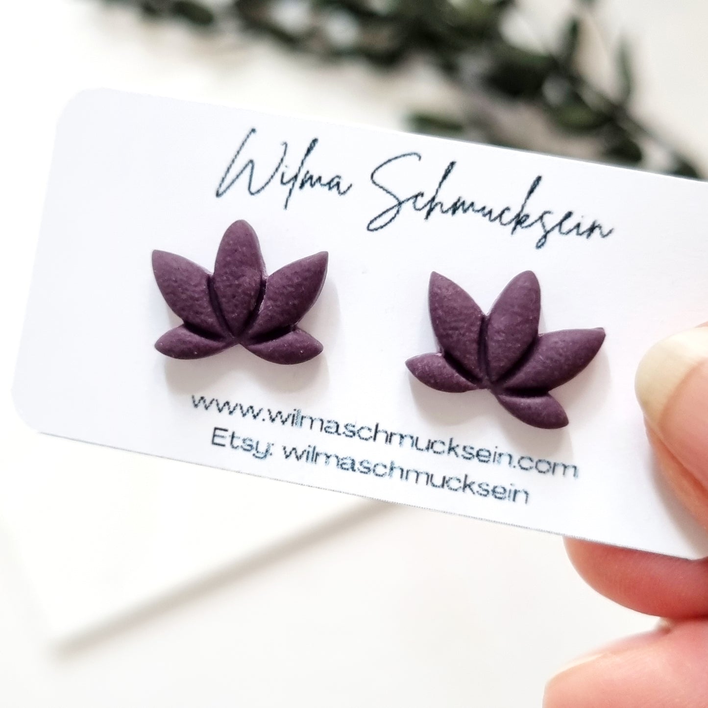 Polymer Clay Ohrstecker Lotus