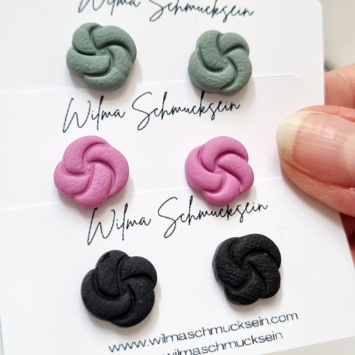 Polymer Clay Ohrstecker kleiner Knoten