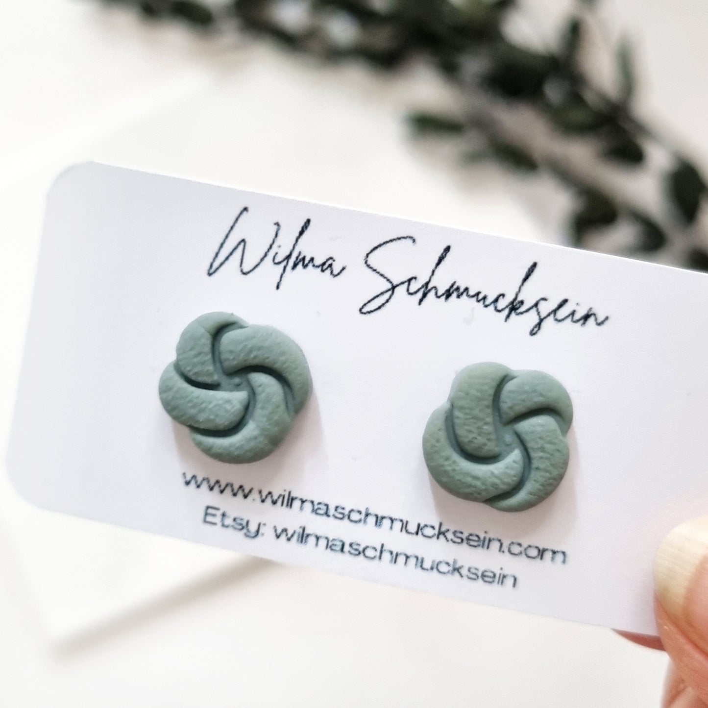 Polymer Clay Ohrstecker kleiner Knoten