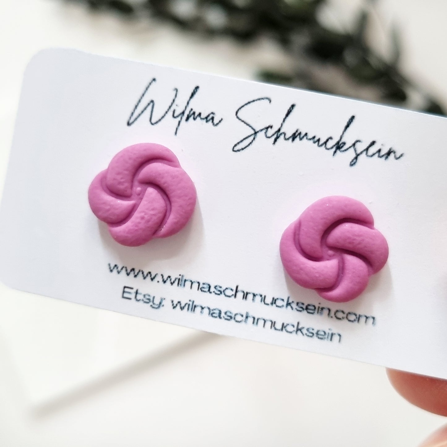 Polymer Clay Ohrstecker kleiner Knoten