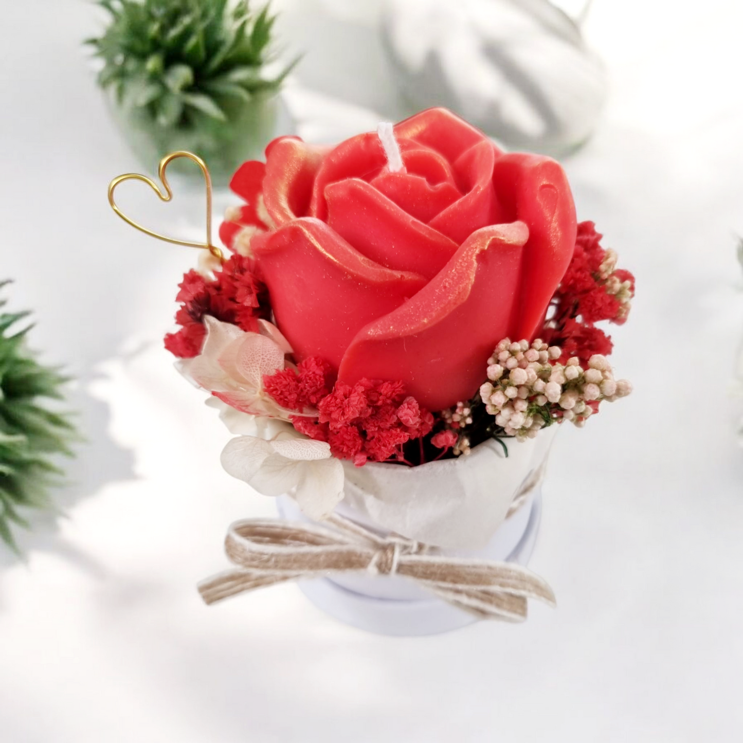 kleine Rosen Kerze Geschenkbox