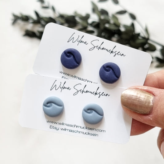 Polymer Clay Ohrstecker runde Welle