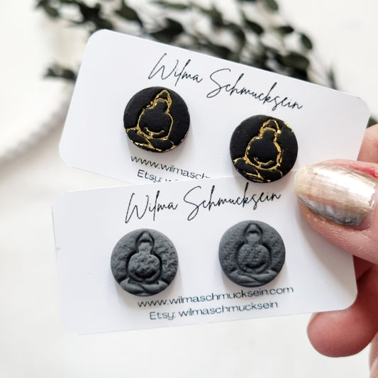 Polymer Clay Ohrstecker kleiner Buddha