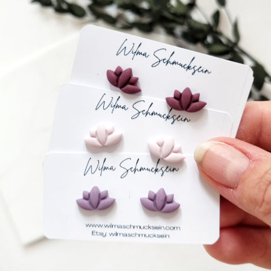 Polymer Clay Ohrstecker kleiner Lotus