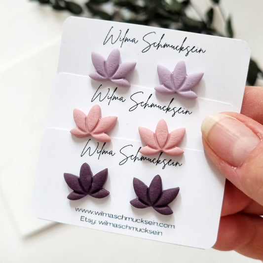 Polymer Clay Ohrstecker Lotus