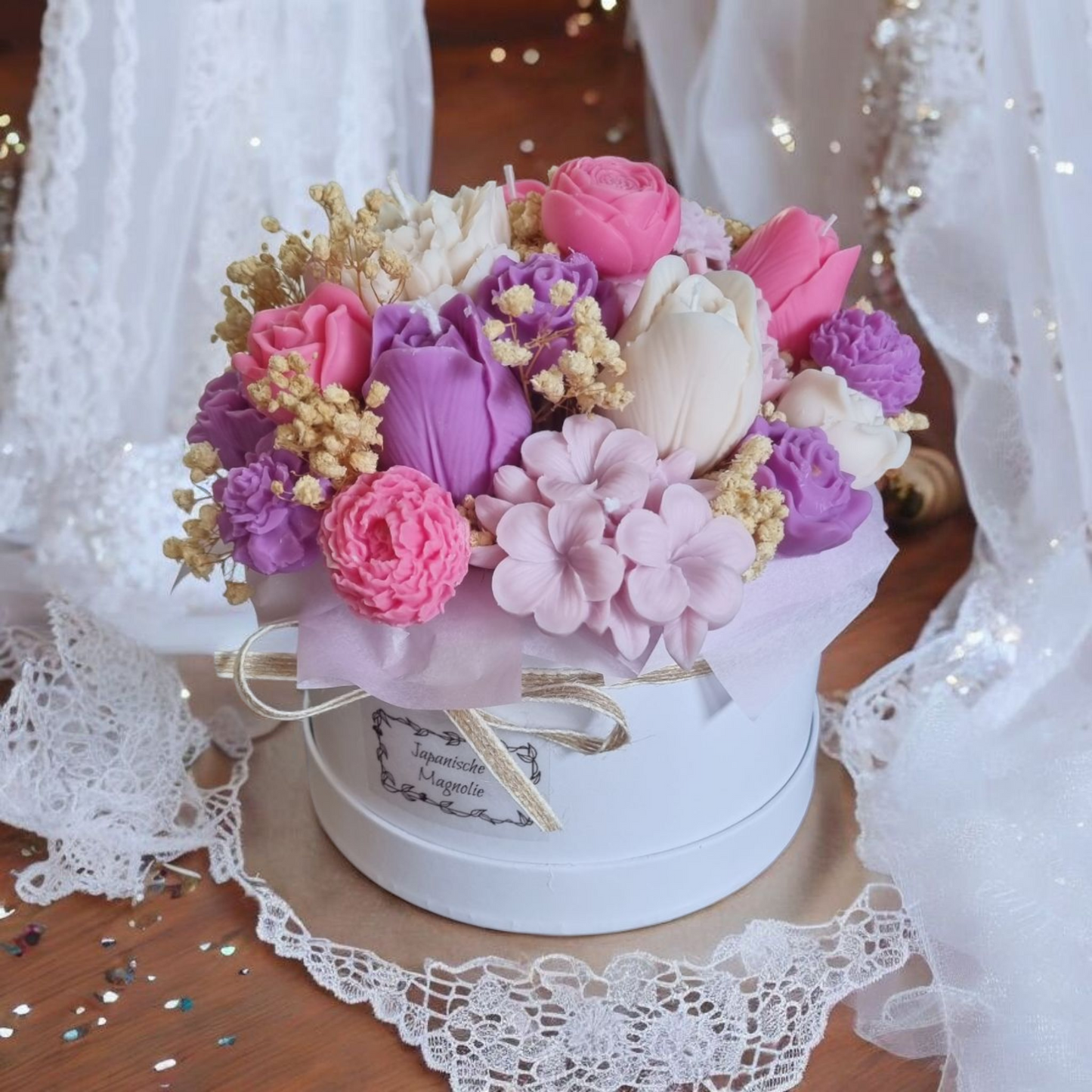 Blumenbouquet aus Kerzen