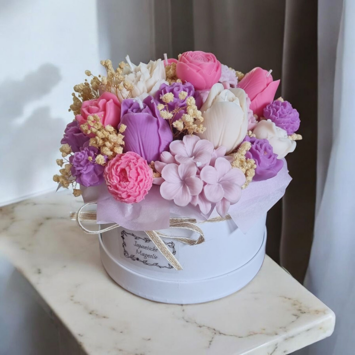 Blumenbouquet aus Kerzen