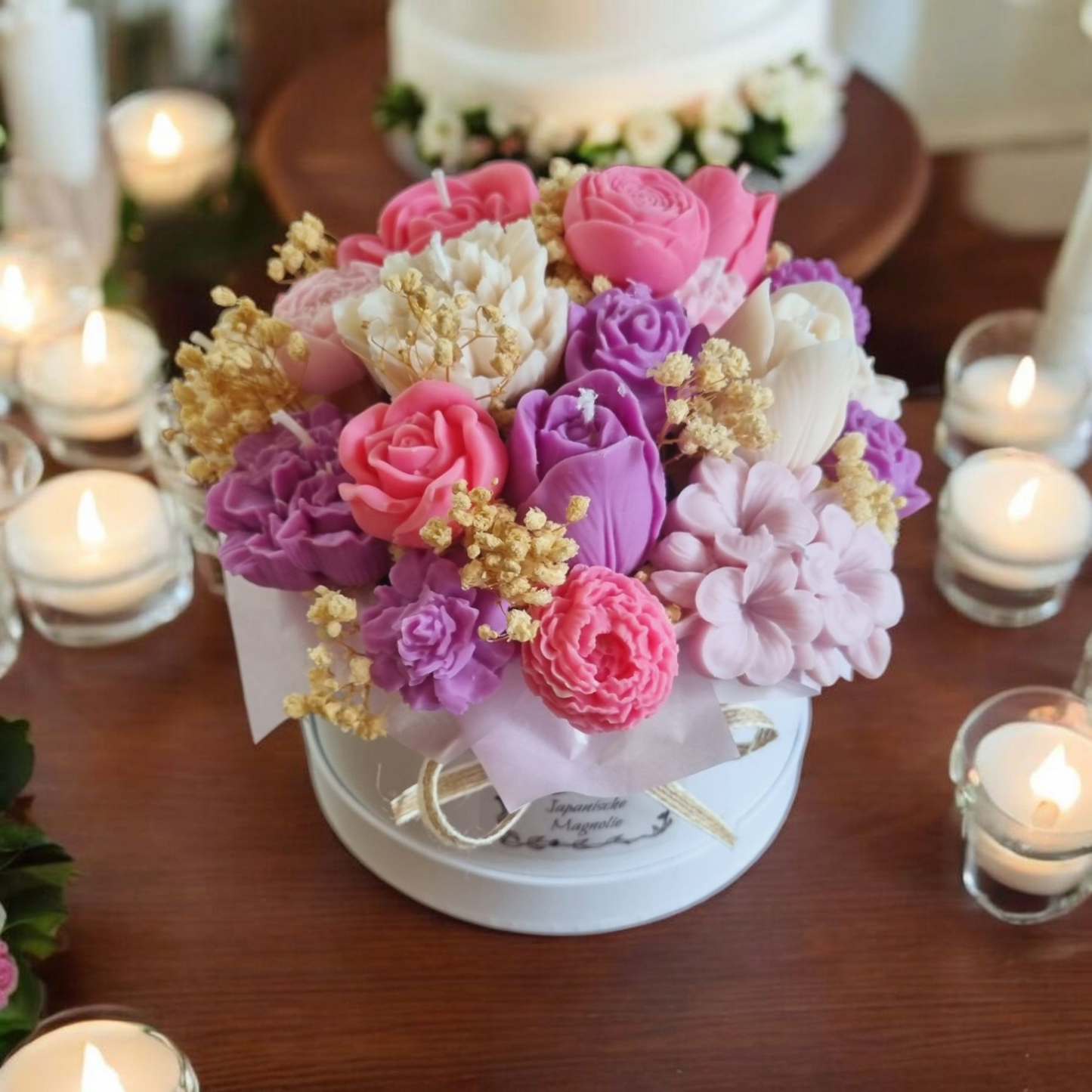 Blumenbouquet aus Kerzen