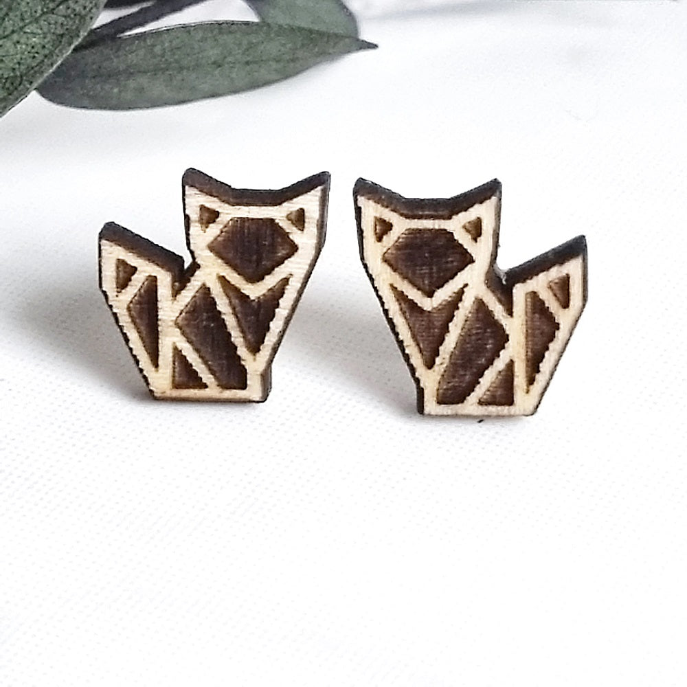Fuchs Holz Ohrringe